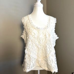 Lace sleeveless top from Anthropologie. Size Large